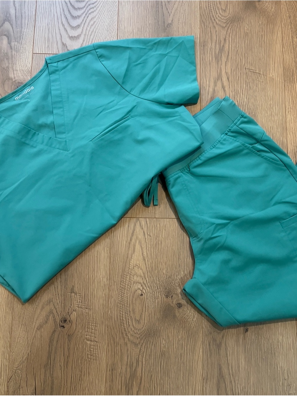 Women's Teal Scrub Joggers with Drawstring Waist